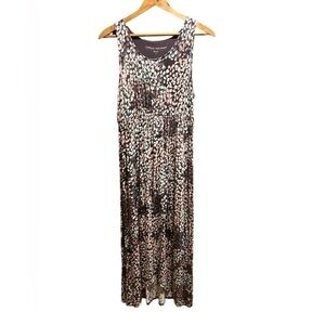 Carole Hochman Abtract Hydrangea Rayon Span Maxi Dress Sweet Turf Size Small